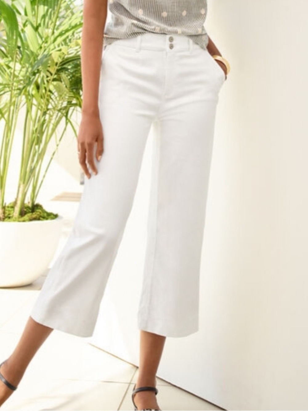 Talbots Flawless High Waist Wide-Leg cropped summer Jeans.NWOT